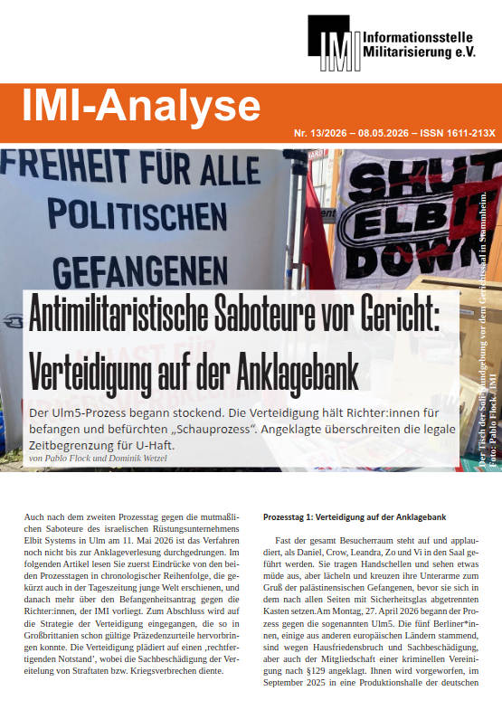 Antimilitaristische Saboteure vor Gericht: Verteidigung auf der Anklagebank